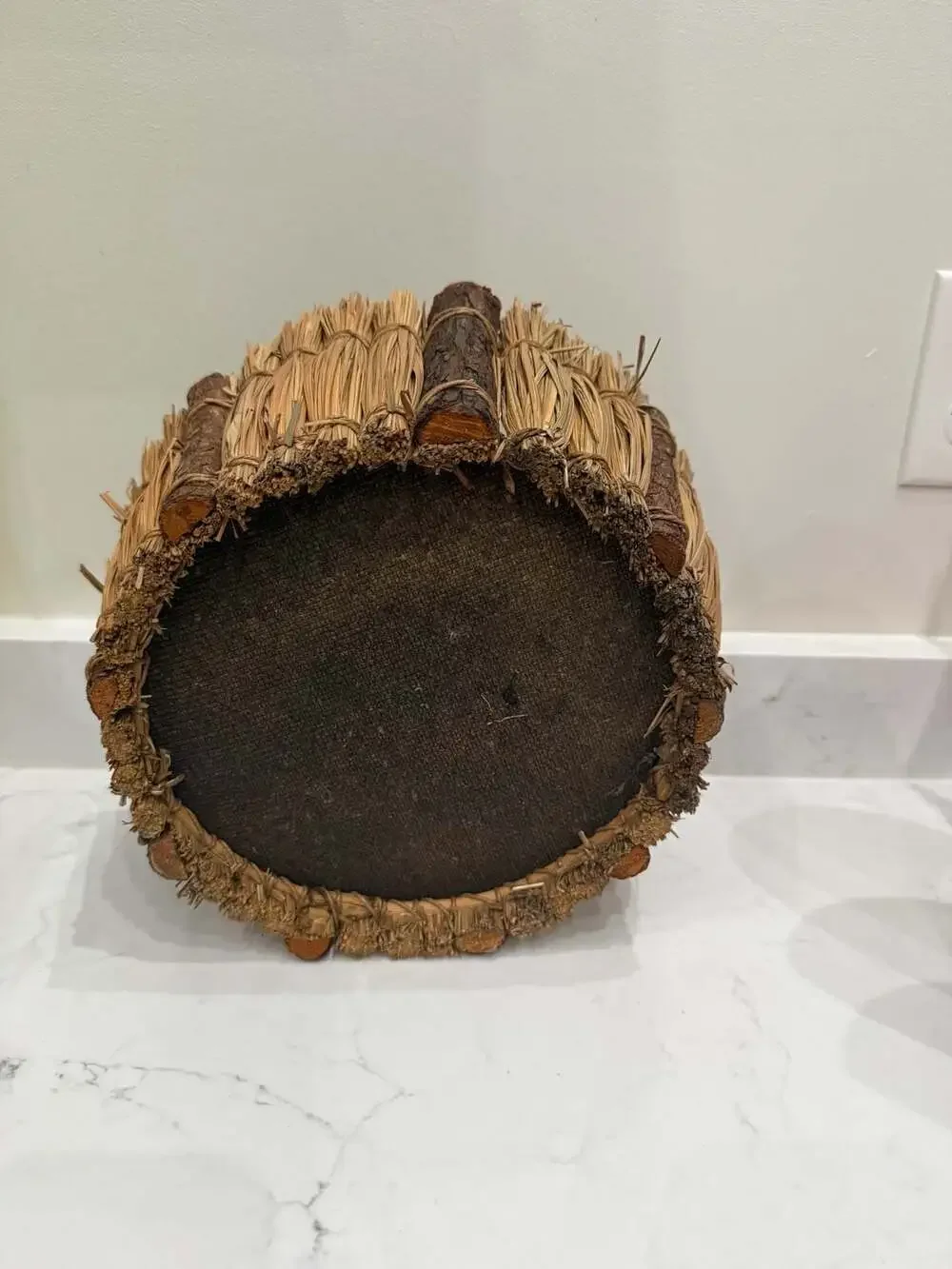 Rustic Twig and Straw Woven Decorative Planter Basket
